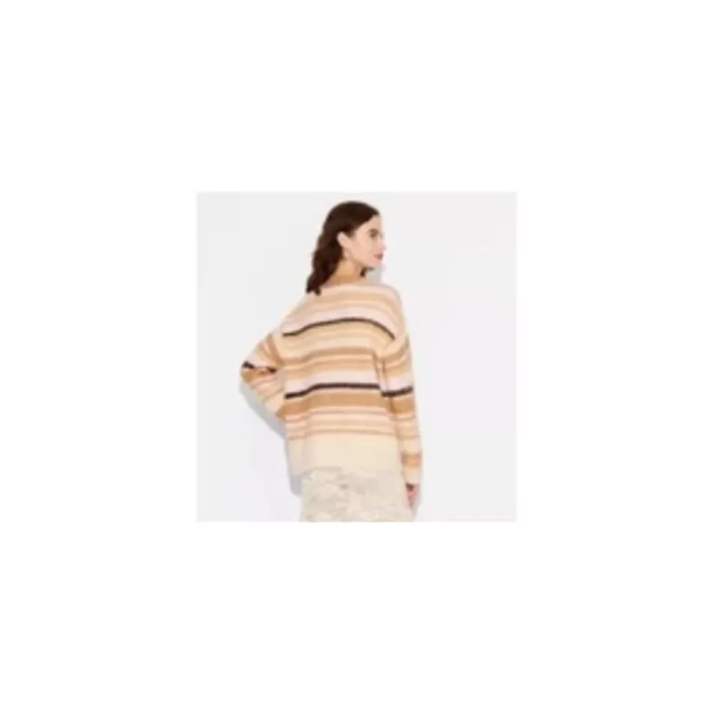 Women's Oversized Crewneck Pullover Holiday Sweater - Wild Fable Striped XS NWT